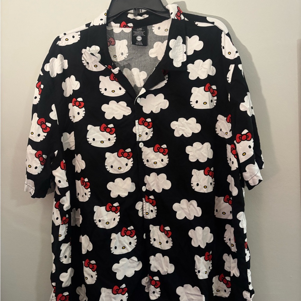 Hello Kitty Gray And Red Patterned Top - image 4